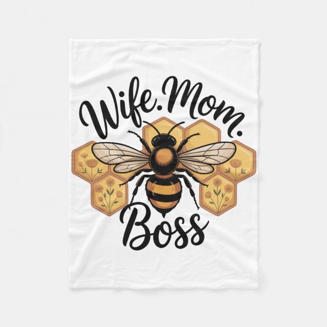 Wife. Mom. Boss Fleecedecke (Vorderseite)