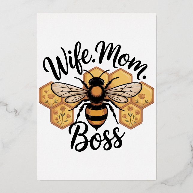 Wife. Mom. Boss Folieneinladung (Vorderseite)