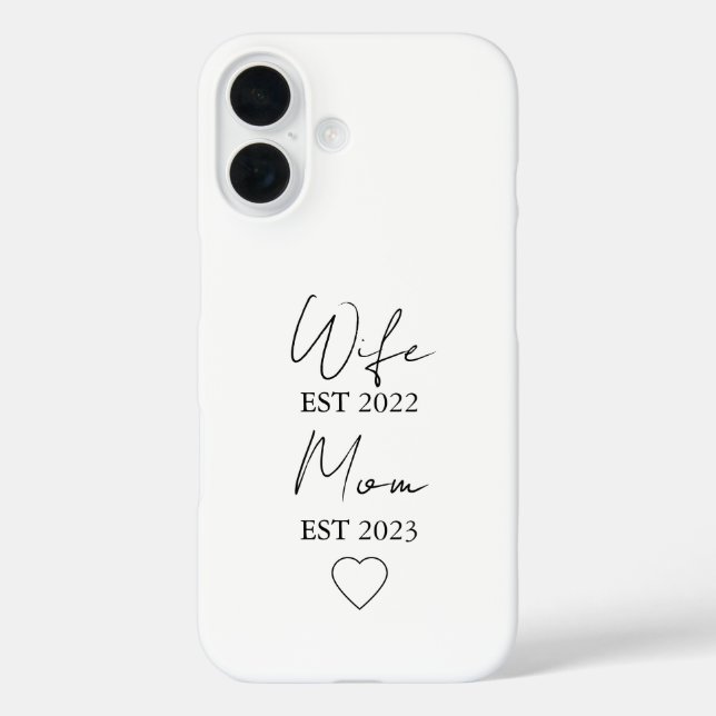 Wife & Mom Est. – Minimalist Valentine Gift Case-Mate iPhone Hülle (Rückseite)