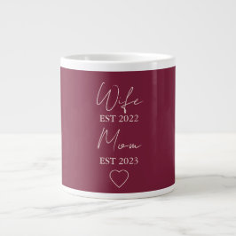 Wife & Mom Est. – Minimalist Valentine Gift Jumbo-Tasse