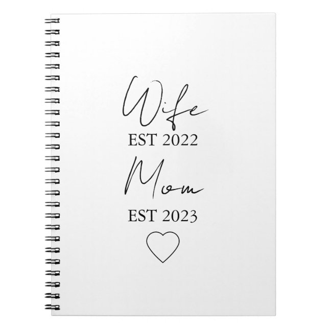 Wife & Mom Est. – Minimalist Valentine Gift Notizblock (Vorderseite)