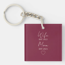 Wife & Mom Est. – Minimalist Valentine Gift Schlüsselanhänger