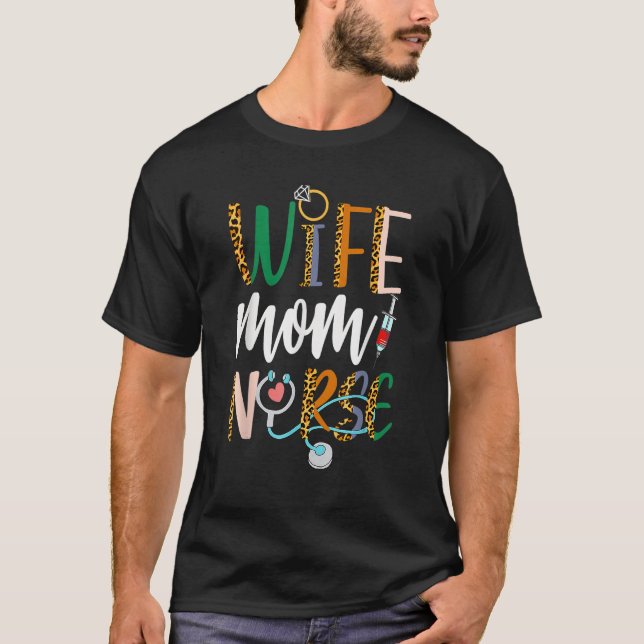 Wife Mom Nurse Womens RN LPN Mothers Day Nurse Wee T-Shirt (Vorderseite)