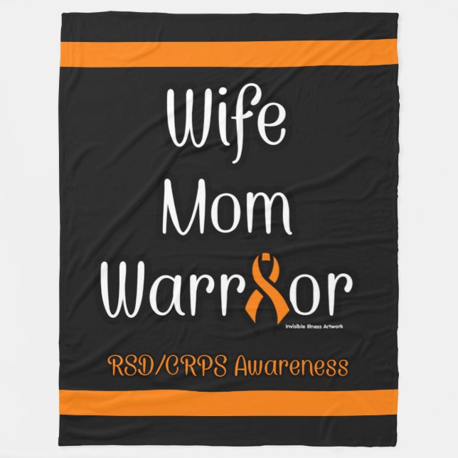 Wife Mom Warrior... RSD/CRPS Fleecedecke (Vorderseite)