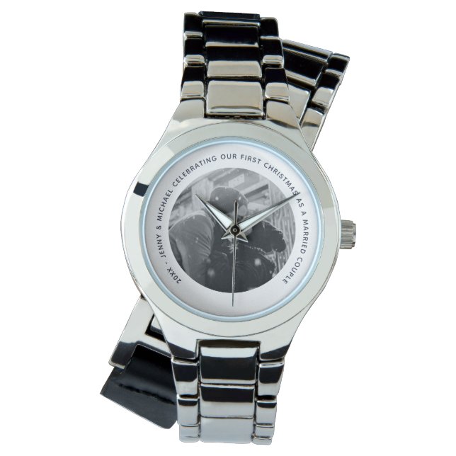 Wifes 1. Jubiläum FOTO Geschenk von Ehemann Armbanduhr (Vorderseite)