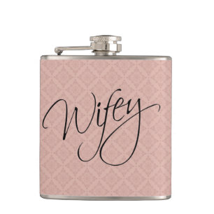 Wifey Calligraphy Flachmann