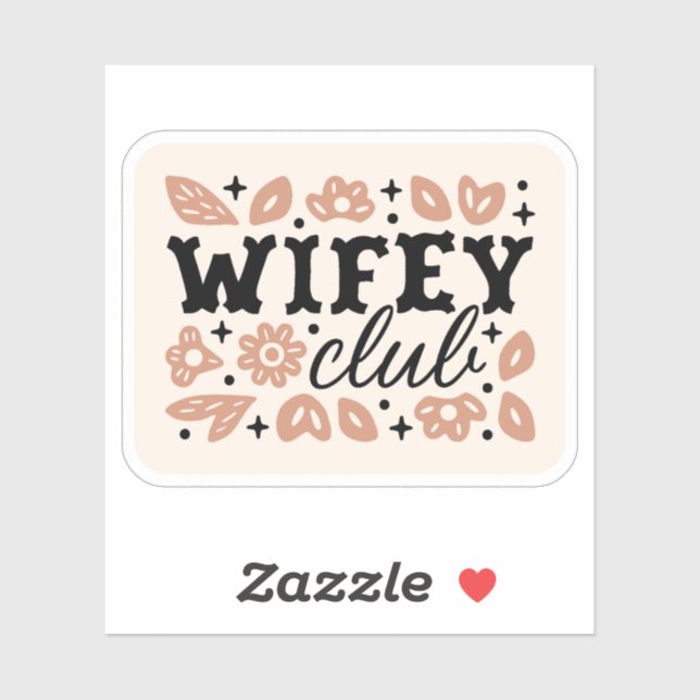 Wifey Club Cowboy Ehefrau Country Cowgirl Ästhetik Aufkleber (Blatt)