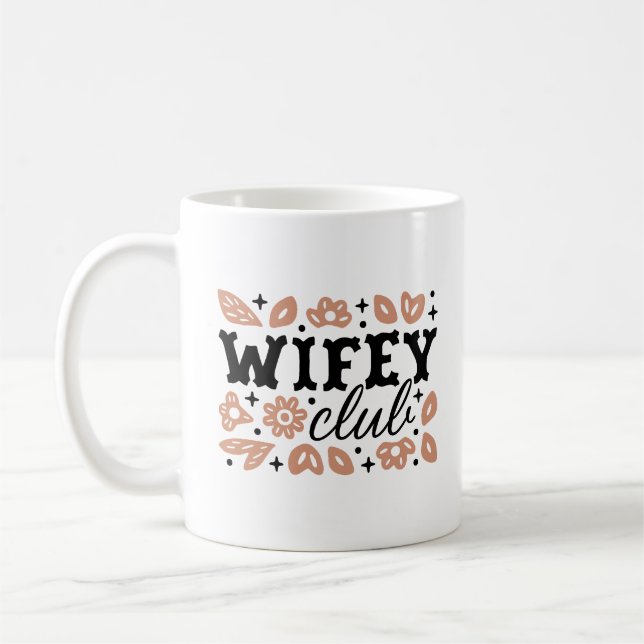 Wifey Club Cowboy Ehefrau Country Cowgirl Ästhetik Kaffeetasse (Links)