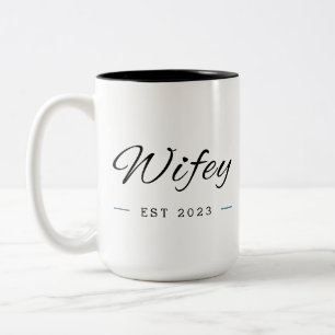 "Wifey" Couple-Tasse   Jahrestag   Hochzeitsfeier  Zweifarbige Tasse