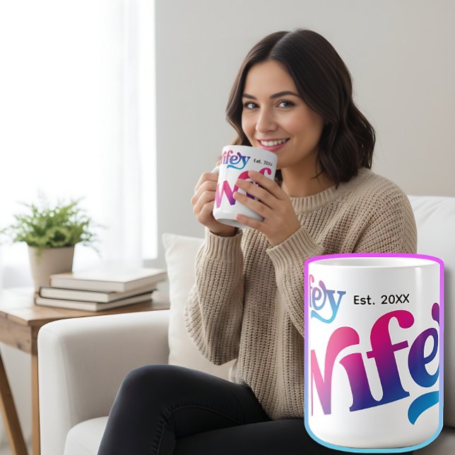 Wifey Couple Wedding Anniversary Custom Color Kaffeetasse (Zazzle Wifey Couple Wedding Anniversary Custom Colorful Coffee Mug Funny Birthday Christmas Gift Her)