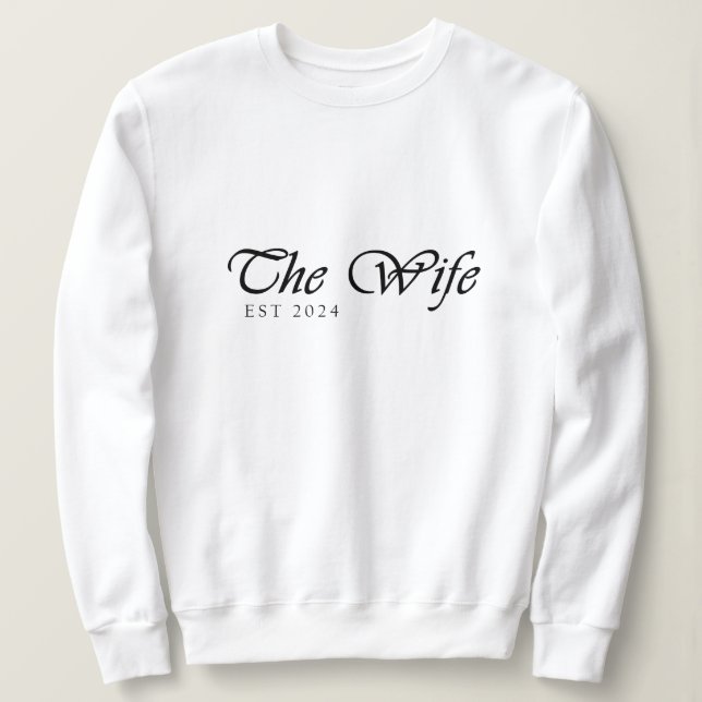 Wifey Crewneck Sweatshirt für frisch verheiratetes (Design vorne)