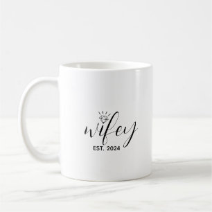 Wifey Custom EST Jahr Hochzeitsjubiläum Kaffeetasse