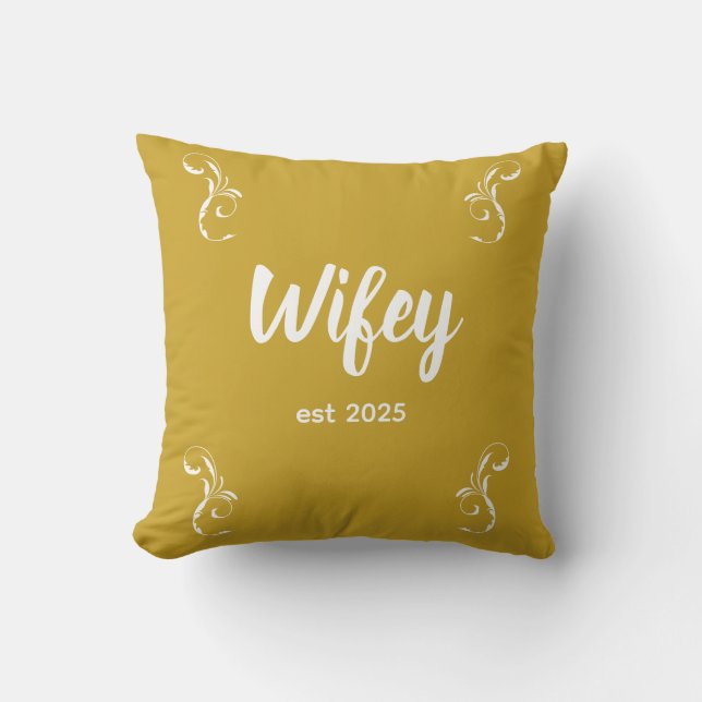 Wifey Custom Gold Bride, Fiance Gift Kissen (Vorderseite)