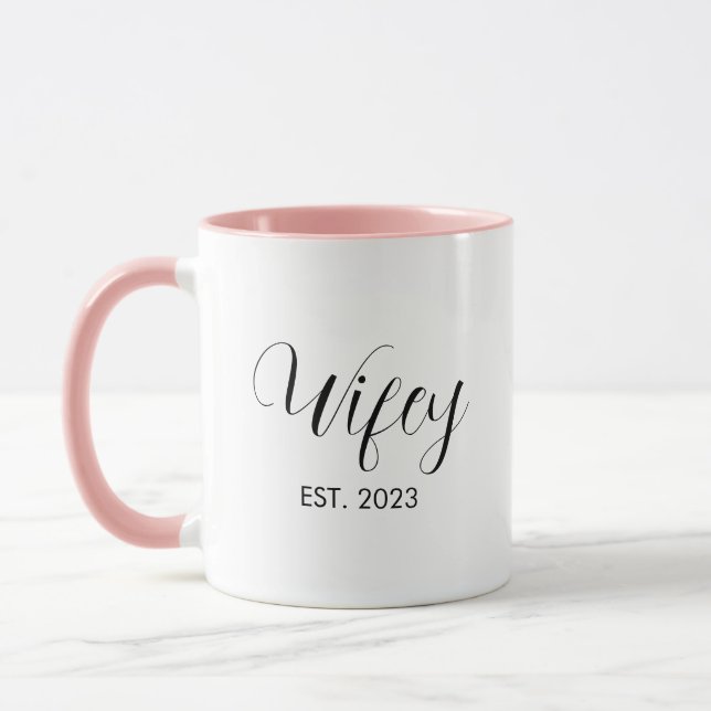Wifey Elegant Black Script White Women Tasse (Links)