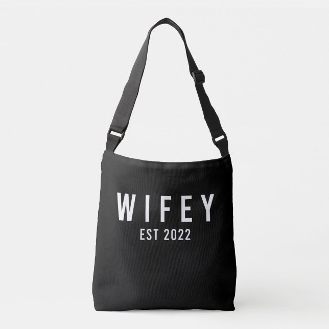 Wifey Est 2022 Bride To Be Bachelorette Party Tragetaschen Mit Langen Trägern (Vorderseite)