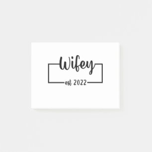 Wifey Est 2022 Bride zum Junggeselinnen-Abschied Post-it Klebezettel