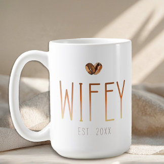 Wifey Est Coffee Mug Love Is Brewing Bridal Gift Kaffeetasse