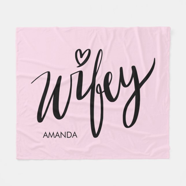 Wifey fleece blanket gift with personalized name (Vorderseite (Horizontal))