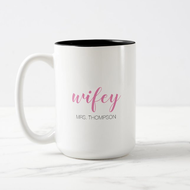 Wifey Frau Zweifarbige Tasse (Links)