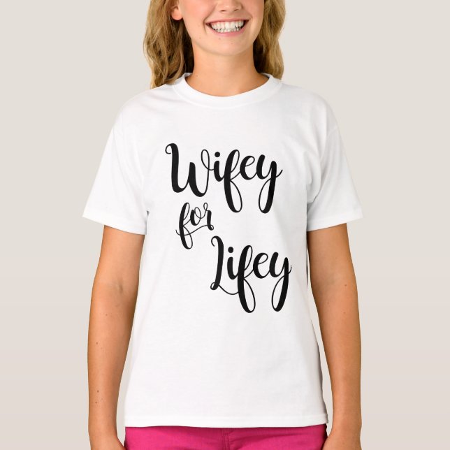 Wifey für Lifey Braut PJ-Shirt T-Shirt (Vorderseite)