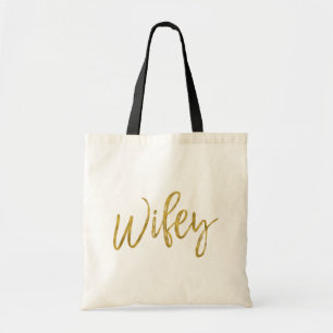Wifey Gold Foil Birthday Tote Bag Tragetasche