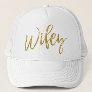 Wifey Gold Foil und White Trucker Hat Truckerkappe