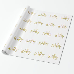 Wifey Gold Foil Wrapping Paper Geschenkpapier