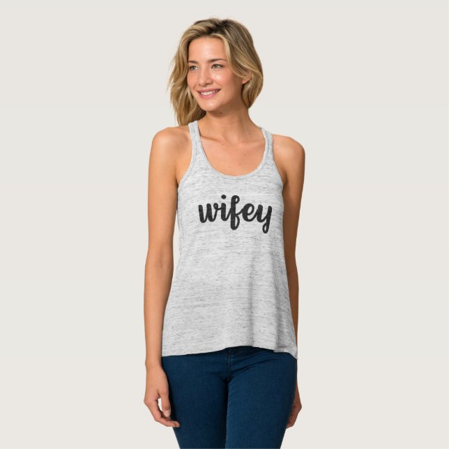 Wifey (grau) tank top (Vorderseite Vollansicht)