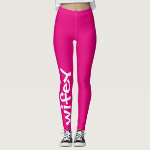 Wifey heißer Rosa-und weißerniedlicher Girly Chic Leggings