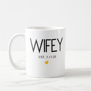 Wifey Hubby Est Tassen-Set • Paartassen • Wifey un Kaffeetasse
