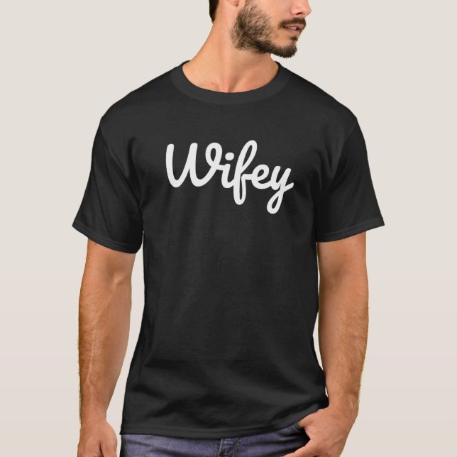 Wifey Hubby Honeymoon Wedding T-Shirt (Vorderseite)