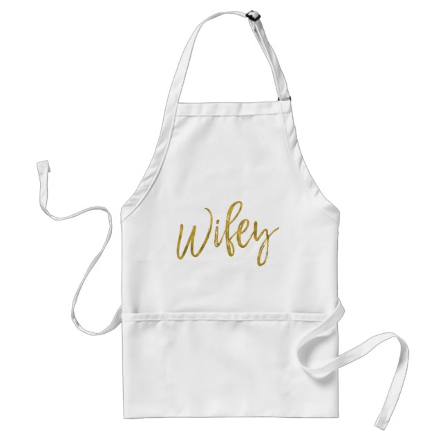 Wifey Imitats Gold Foil Schürze Hochzeitsgeschenk (Vorne)