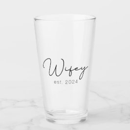 Wifey Just Married Newlywed Glas