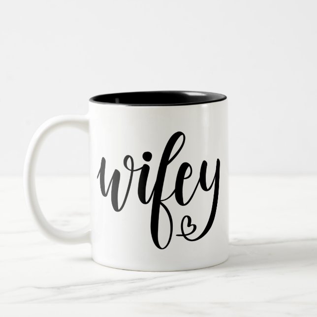 Wifey Kaffee-Tasse Zweifarbige Tasse (Links)