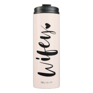 Wifey Liebe Stilvolle Schwarze Pinselschrift Typog Thermosbecher