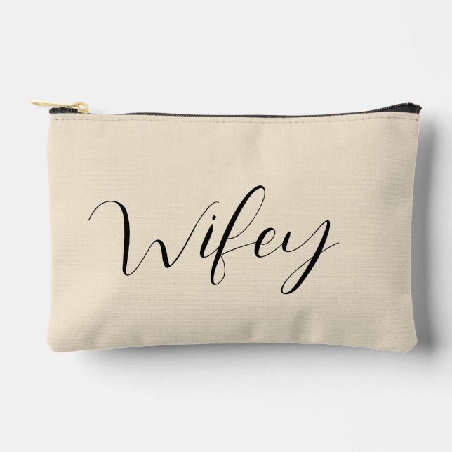 Wifey macht Bridge zum Brautparty Flitterwochen Zubehörtasche (Vorderseite)