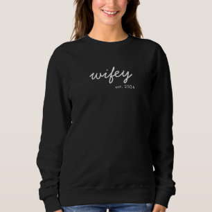 Wifey Modern Minimalistisch Script Personalisiert  Sweatshirt
