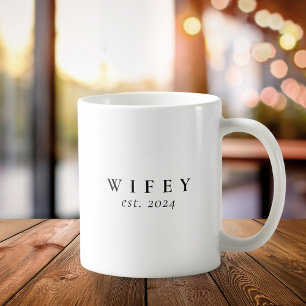 Wifey Moderne Minimalistische Personalisiert Bridg Kaffeetasse
