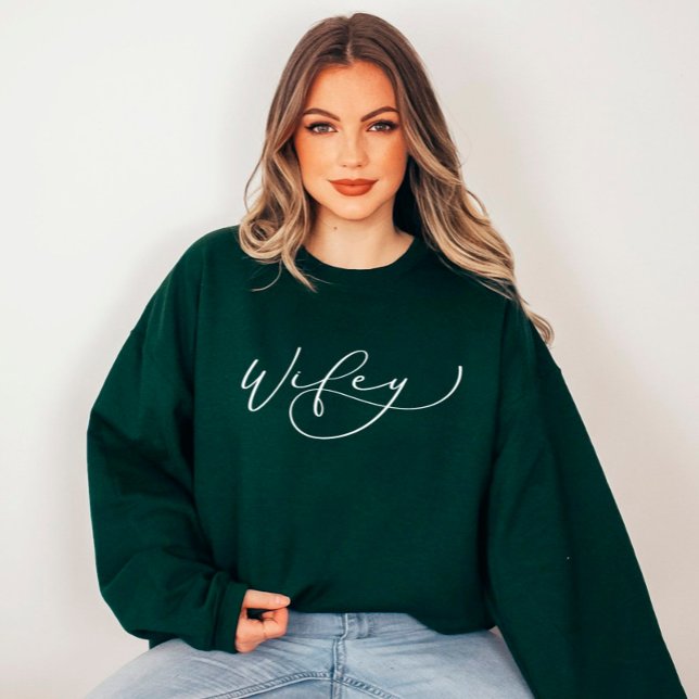 Wifey Niedlich Script Newlywed Sweatshirt (Von Creator hochgeladen)