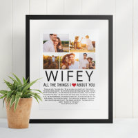 Wifey Photo Collage Things We Love About You List