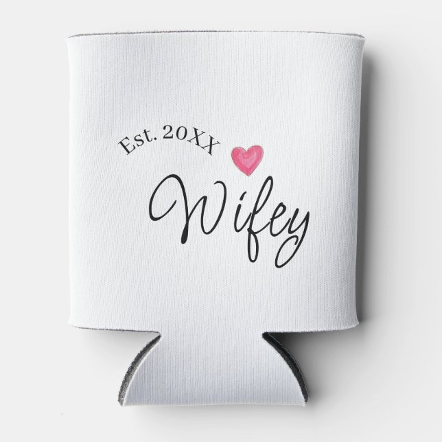 Wifey red heart est. Year future wife valentine's  Dosenkühler (Vorderseite)