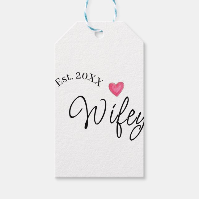Wifey red heart est. Year future wife valentine's  Geschenkanhänger (Vorderseite)