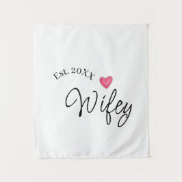Wifey red heart est. Year future wife valentine's  Wandteppich