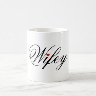 Wifey rote Herz-Tasse Kaffeetasse