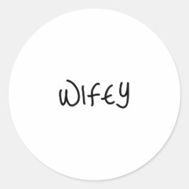 Wifey-Schriftart Moderne Minimalistin Runder Aufkleber