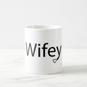 Wifey - Schwarz/Weiß 11 oz Morphing Tasse