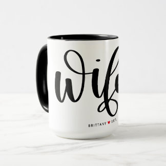 Wifey Simple Black Letters Custom Tasse