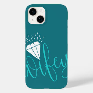 Wifey Turquoise Script & Diamond Case-Mate iPhone Hülle