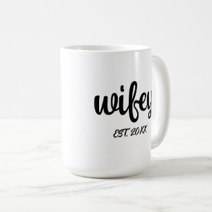 wifey Wedding Jubiläum wünscht Ehemann Kaffeetasse