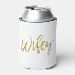 Wifey White and Gold Foil Can Cooler Dosenkühler